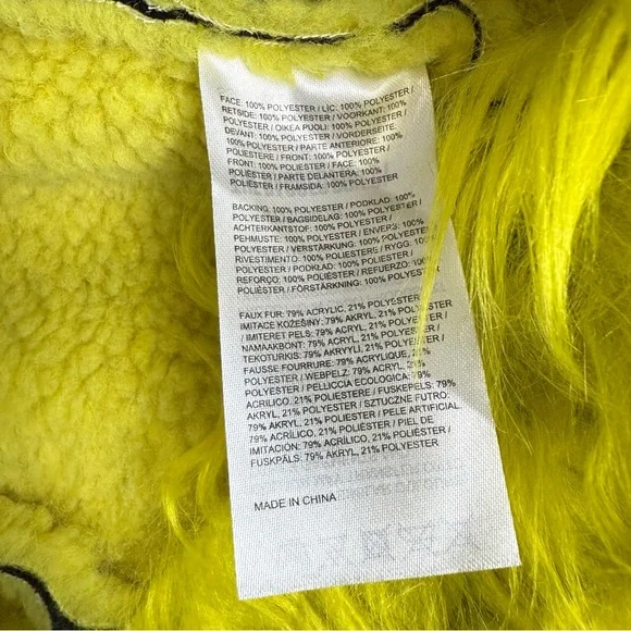 The Ragged Priest Warhol Faux Fur Coat Womens 6 Black Green Dolls Kill Jacket - Picture 9 of 12